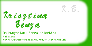 krisztina benza business card